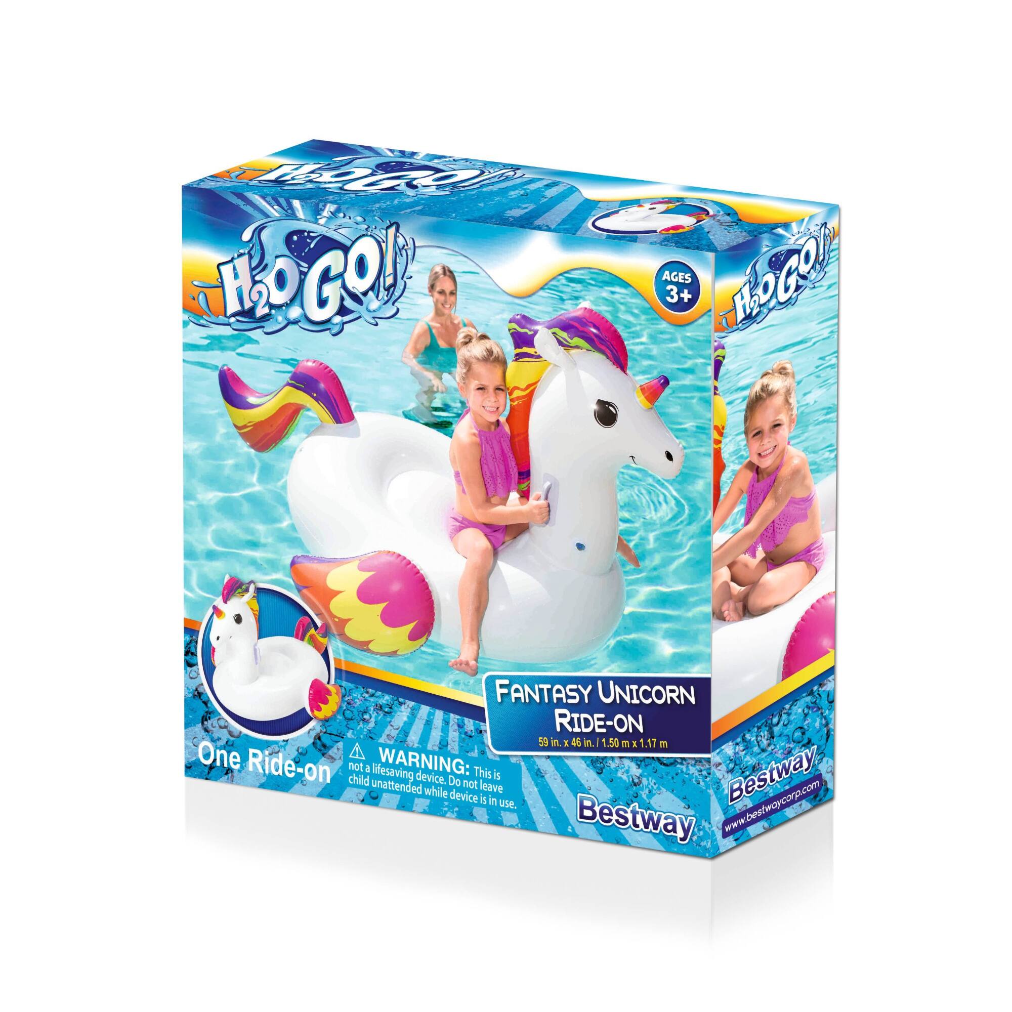 Bestway H2OGO! PVC Fantasy Unicorn Kids Ride-On Pool Float